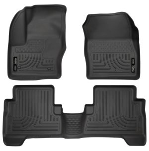 Ford Escape Floor Liners - Front + Rear - Husky Liners - WeatherBeater Combo - Black - 2013
